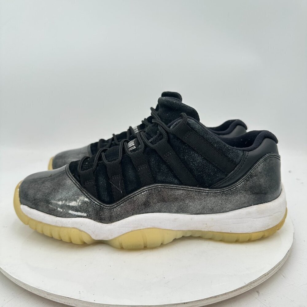 Nike Air Jordan 11 Retro Low Barons Youth Sz 5.5Y Women 7 528896-010 Black Shoes